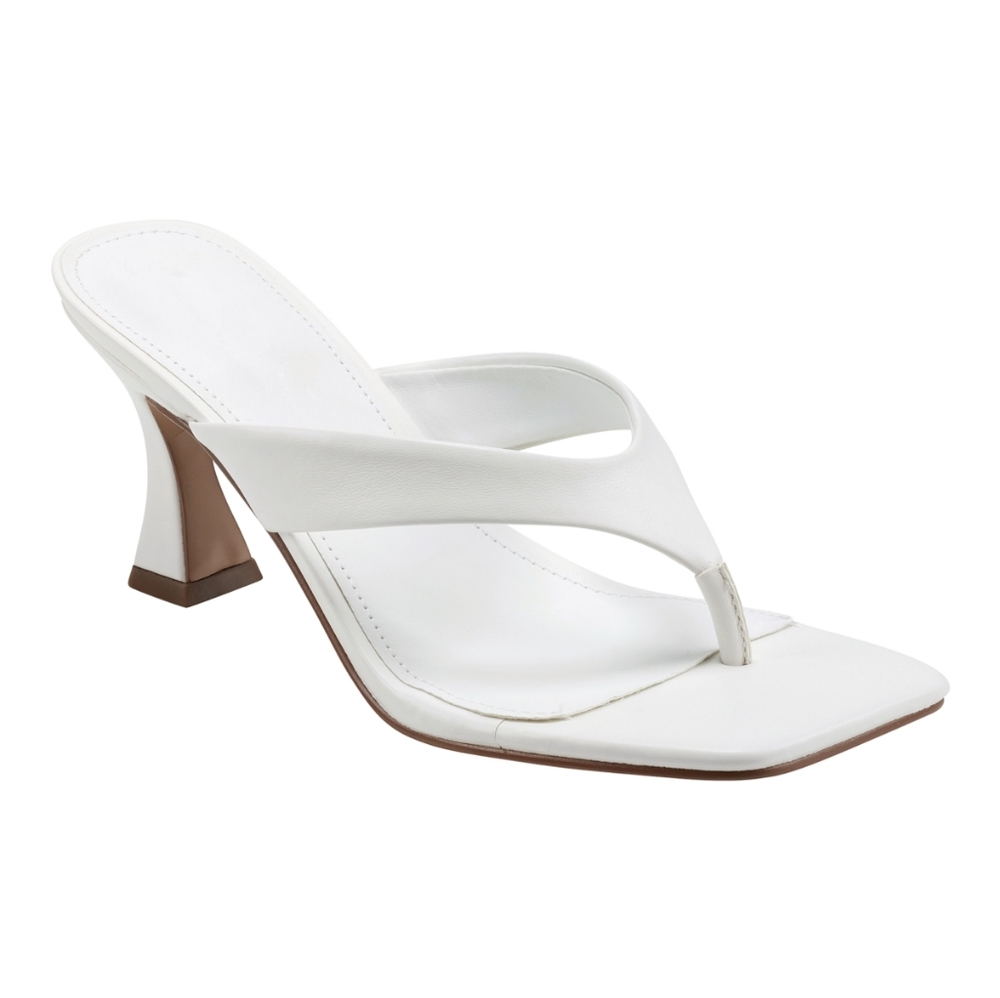 Marc Fisher Women's Hunt High Heel Thong Sandals - White size 7.5